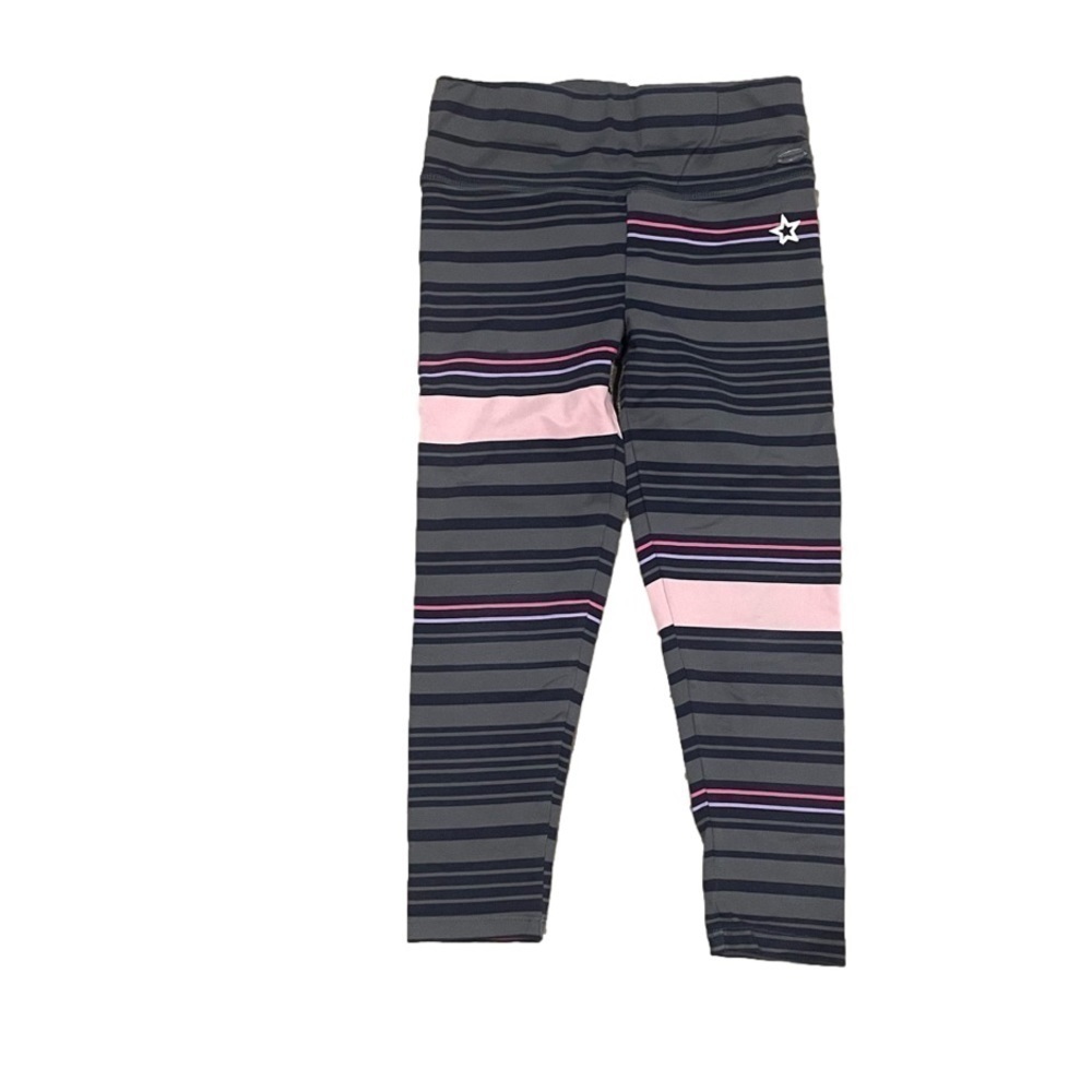 American Girl Grey and Pink Stripe Leggings (girls) Size Large